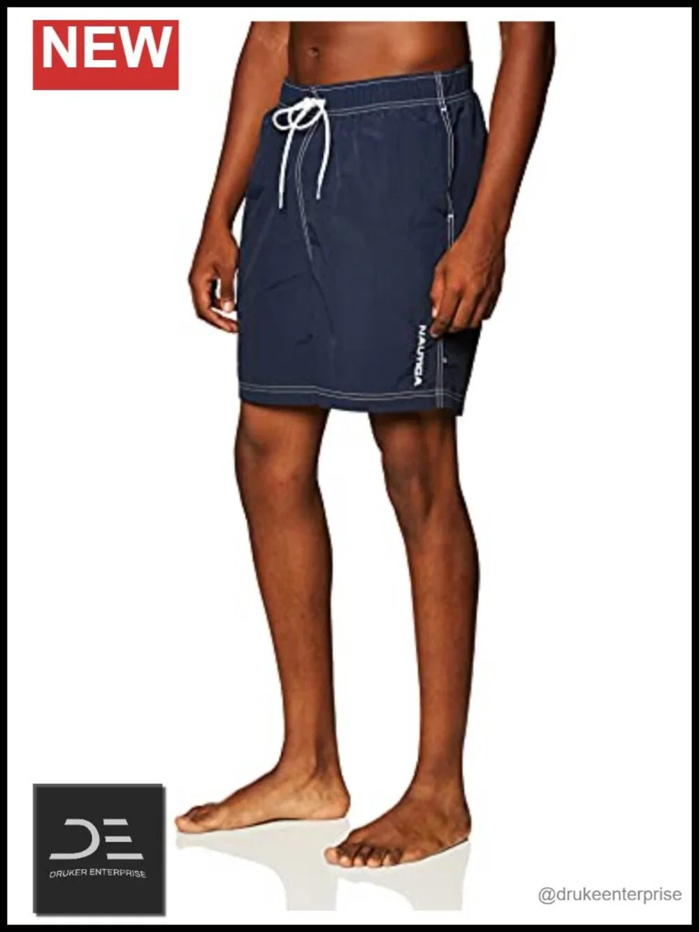 Quick Dry Swim Trunk with Drawstring Waist, Side Pockets